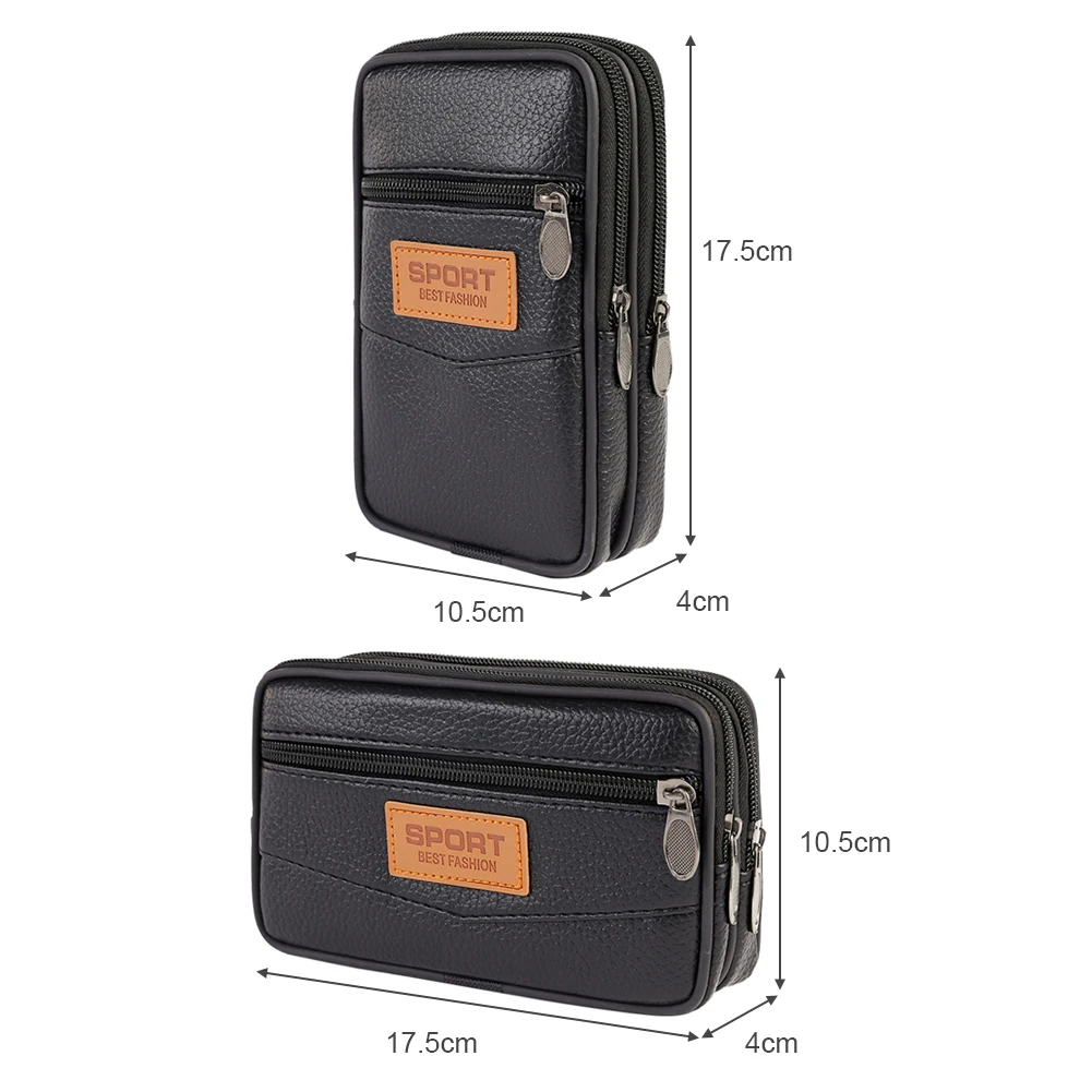 Mens Phone Purse Belt Bum Pouch Multi-function PU Leather Fanny Waist Bags Outdoor Casual Cell/Mobile Phone Case Fanny Bags