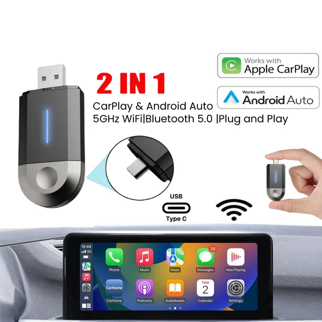 Phoebus Link 2-in-1 Wireless CarPlay & Android Auto Adapter 1