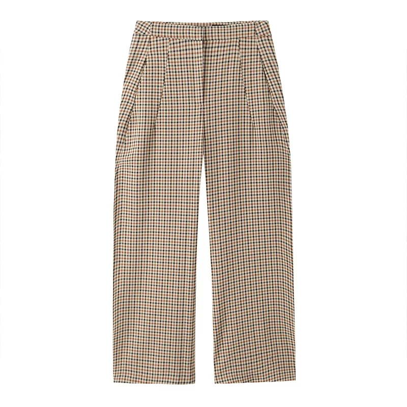 2025 New Fashion Women Pants Two Piece Set Women Chic Plaid Blazer Coat + Trousers 2 Pieces Sets Office Women Suit