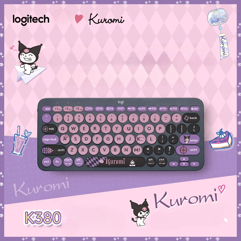 Sanrio Kuromi Logitech K380 Keyboard Cute Cartoon Highvalue Girl Heart