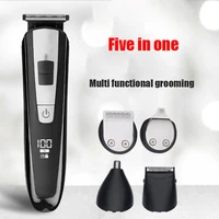 WAIKIL Professional Electric Men's Hair Clipper Hair Trimmer Five in One Shaver USB Rechargeable Cordless Digital Barber 2