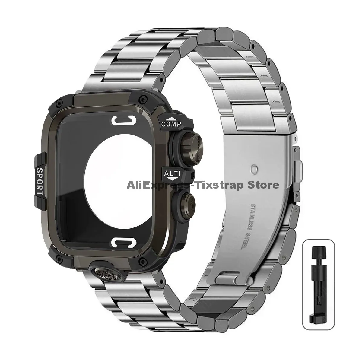 Premium Metal Strap and Protective Case