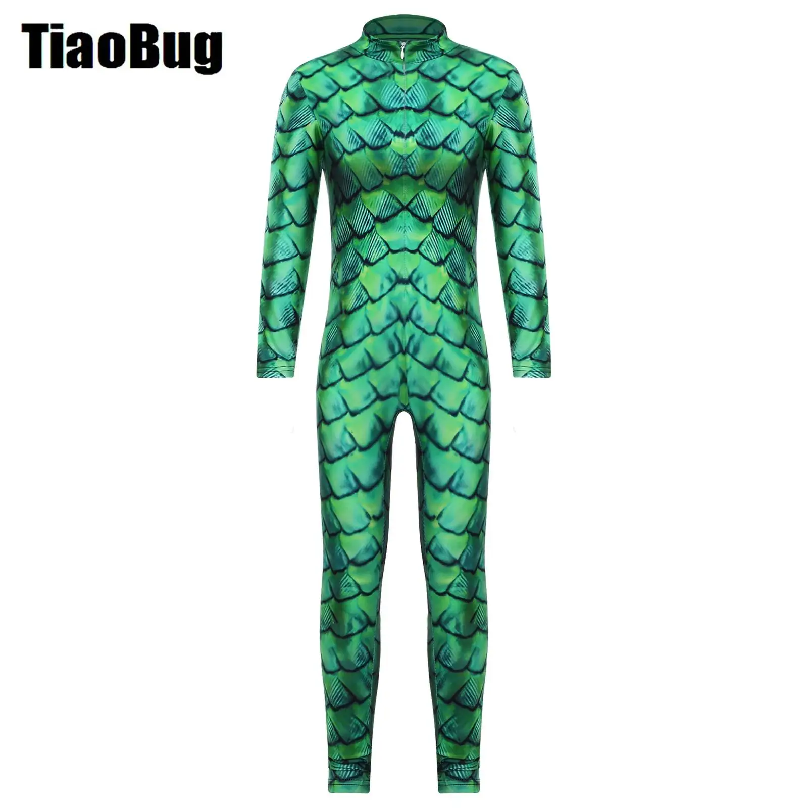 Print Bodysuit for Girls One-piece Halloween Costume Long Sleeve Front Zipper Cosplay Jumpsuit Gymnastics Sport Leotard