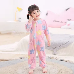 Children's Cartoon Flannel Sleepwear - Cozy Long Sleeve Winter Onesie - 80cm (Fenjiaoya)