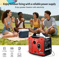 Générateur à essence monocylindre quatre temps refroidi par air, portable pour le camping et les camping-cars, 2000W, plus silencieux, cylindrée 80cc 5
