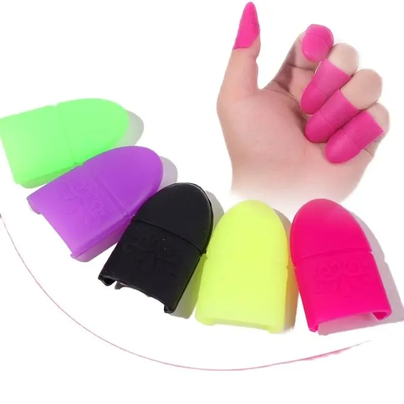 Nail Polish Clip Soak Off Silicone Cap UV Gel Lak Remover Wraps Degreaser Cleaner Tips Fingers Cover Varnish Manicure Tools 10PC