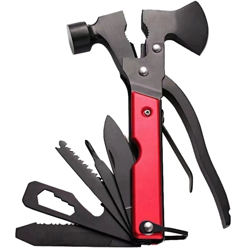 

Unique Gifts For Men Women Dad Husband 14 In 1 Multi Tool Ax Saw Knife Hammer Pliers Screwdriers Red