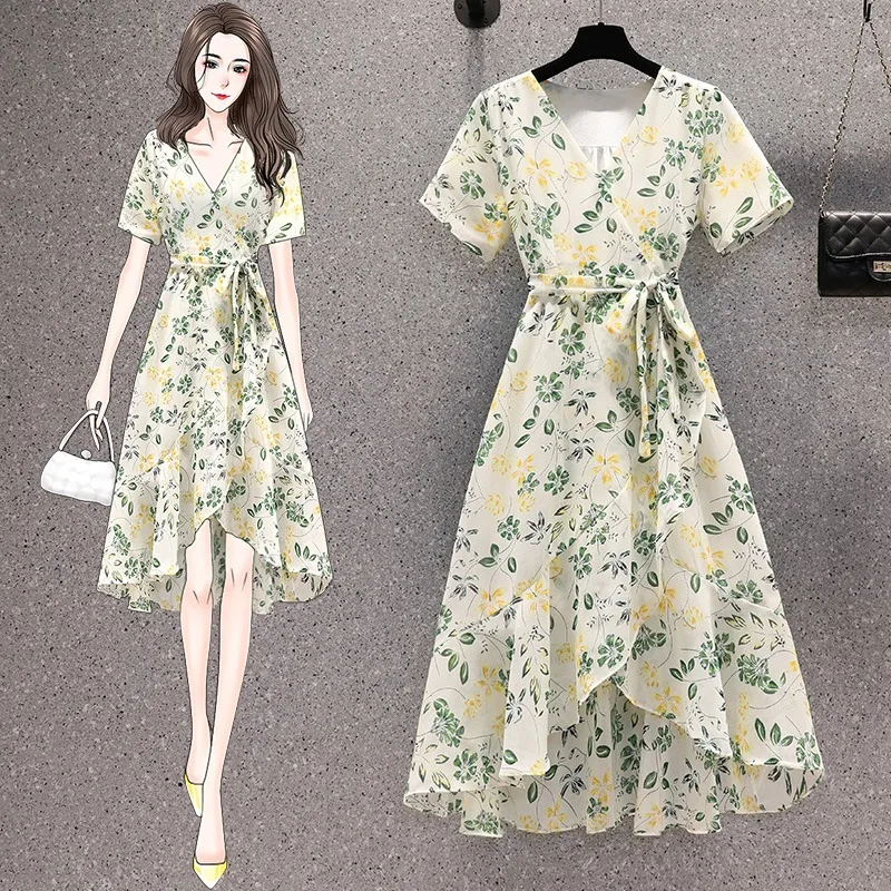 

2024 Summer New Dresses Plus Size Super Fairy Fashionable Floral Dress Pink Floral Elegant Beach Midi Beautiful Women Dress