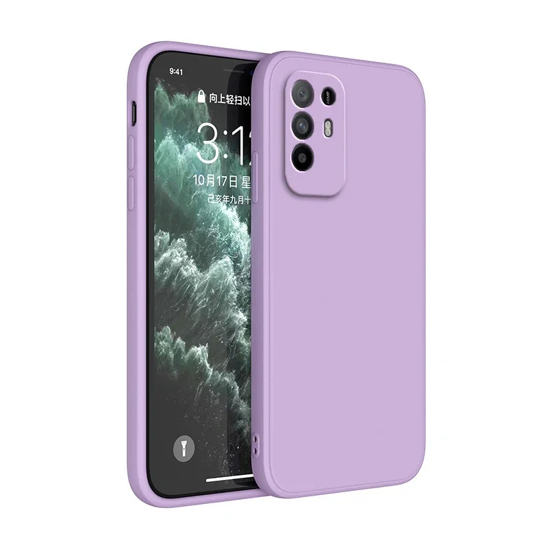 Luxury Liquid Silicone Soft Case with Camera Protection - Classic Shockproof Cover in a Thin Square Design