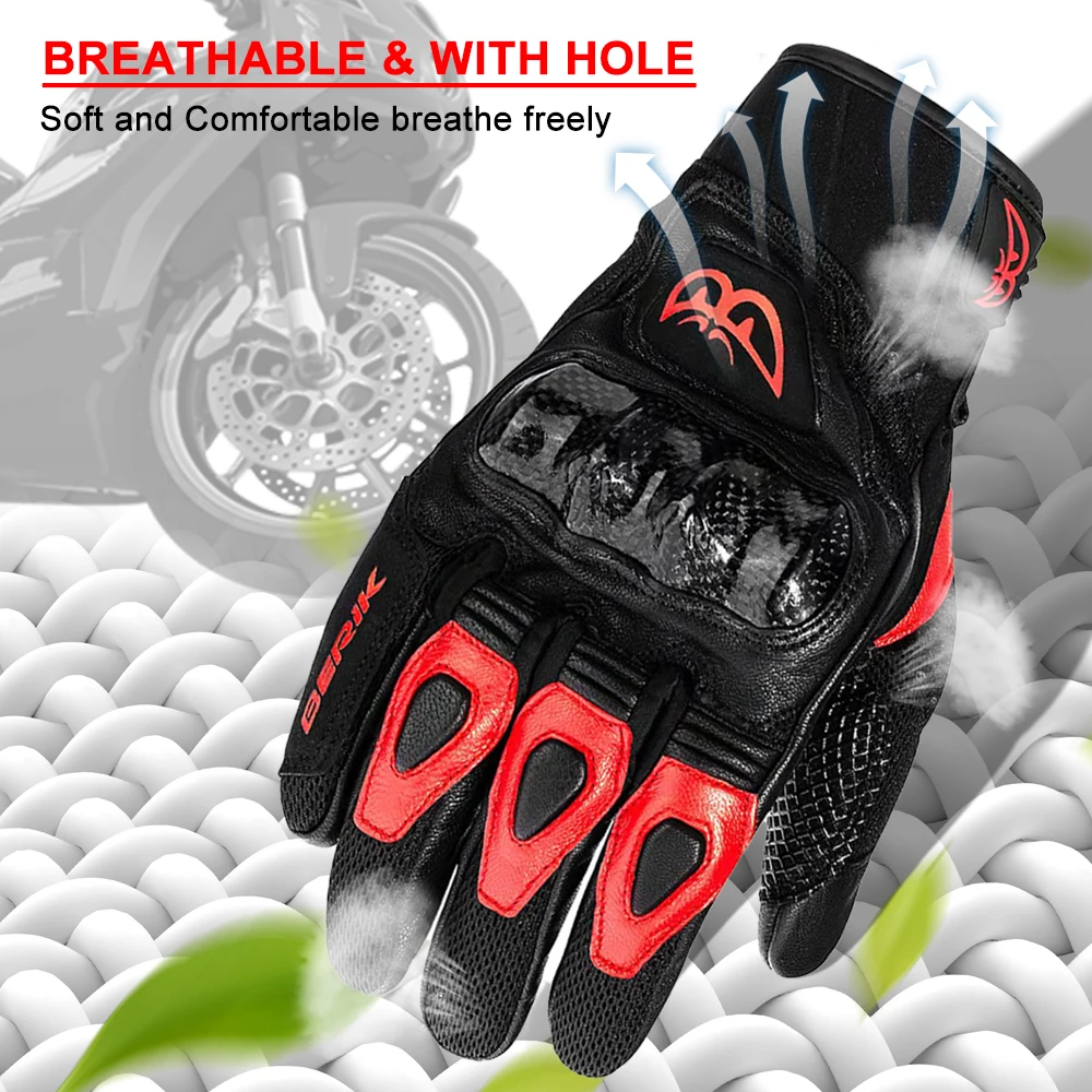 Leather Motocross Protection Guantes | Gloves Protections Berik New - Aliexpress