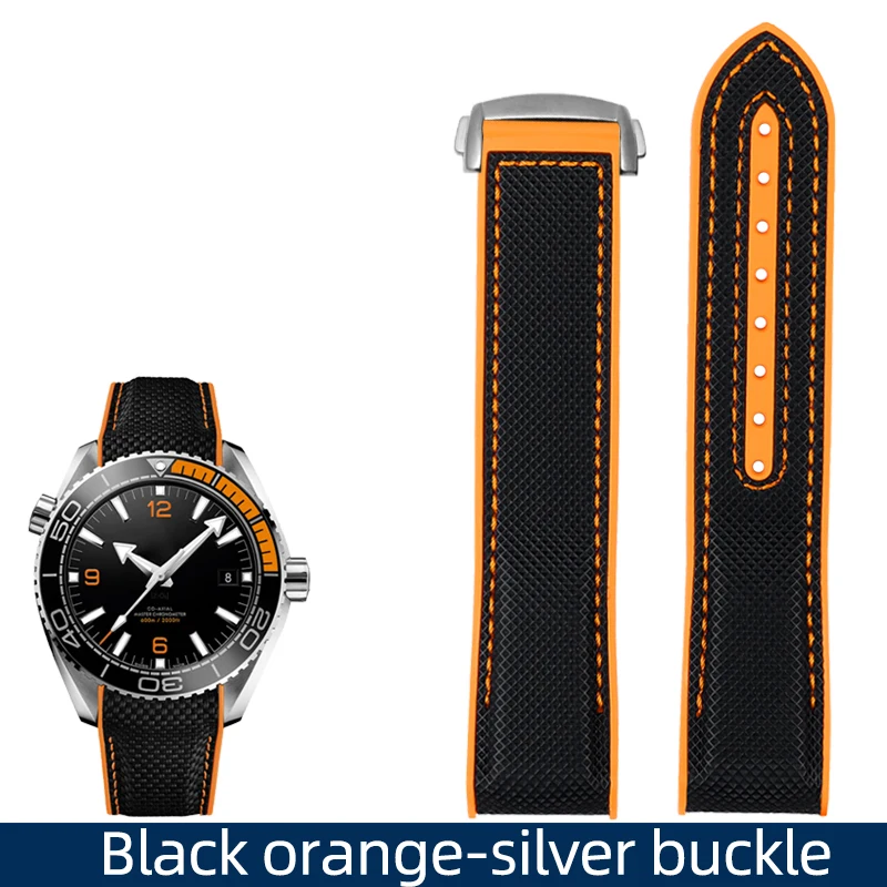 Nylon Rubber Watchband with Deployant Clasp - Silicone Strap Accessory