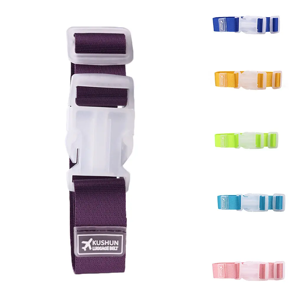 Adjustable Luggage Strap Anti-lost Clip Bag Fixing Travel Nylon Belt Suitcase Bag Hanging Buckle Strap,Orange Yellow