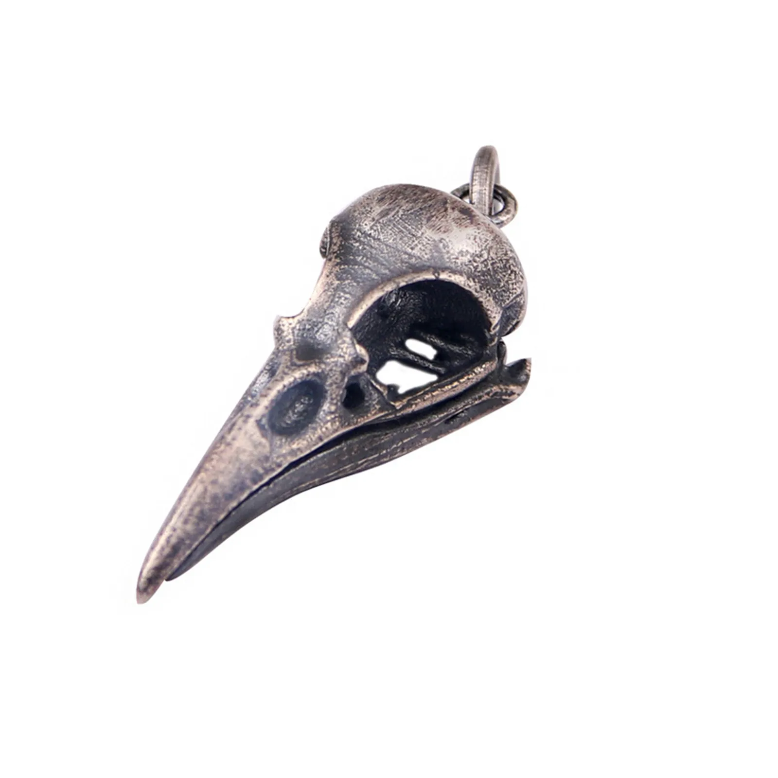 

Silver Raven Pendant Sterling 925 Vintage Bird Crow Skull Necklace for Men Women Viking Punk Style Jewelry Nevermore