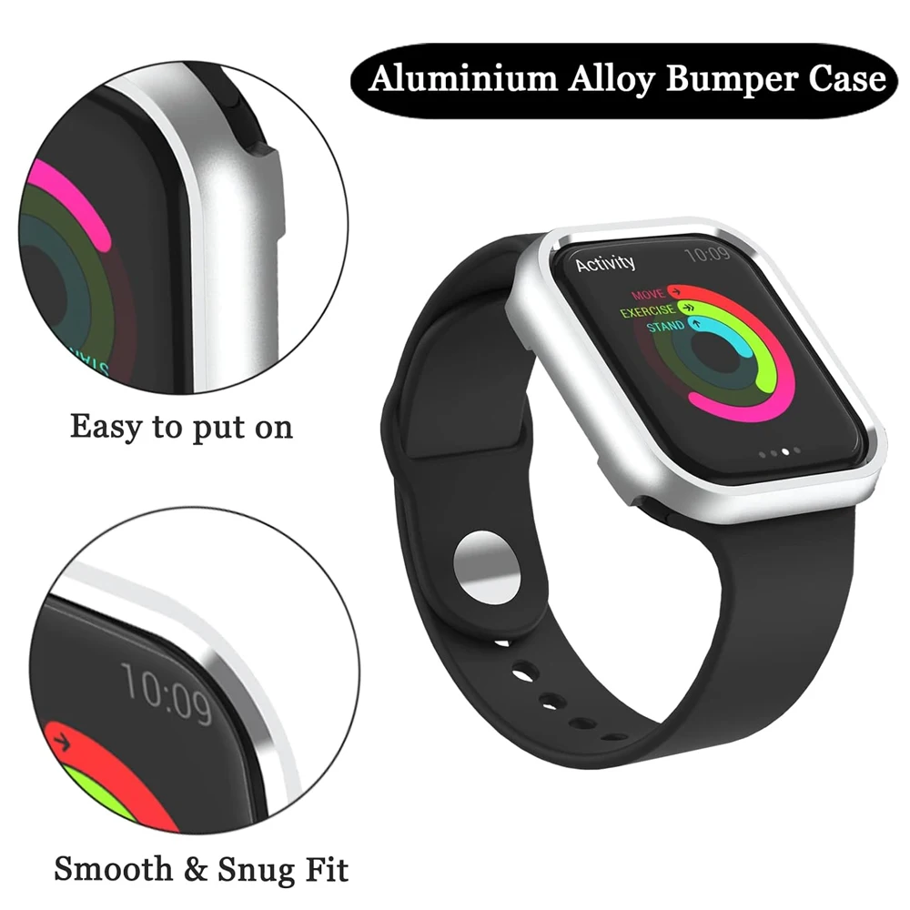 Sleek Aluminum Frame Metal Case Bumper for Apple Watch – No Screen Cover
