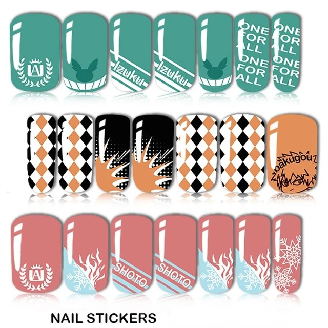 My Hero Academia Nails Anime Press on Nails Anime Cute False Nails Todoroki  Dabi