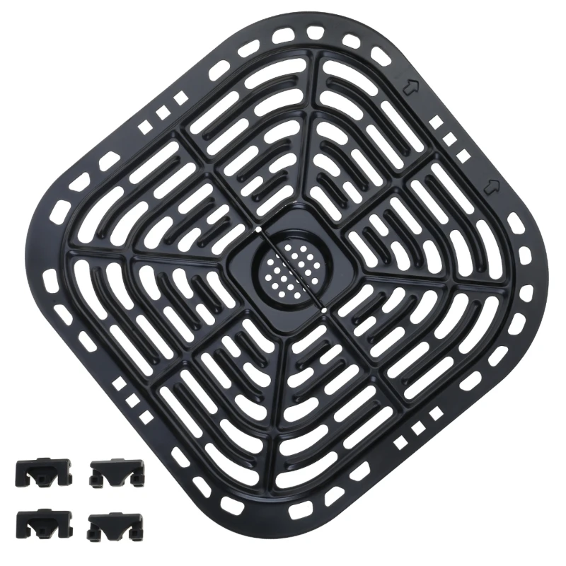 Square Tray 4QT Air Fryer Grill Plate Pans Nonstick Dishwasher Safe Stainless Accessory Fit for Cooking Pizza Vegetables