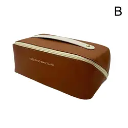 Luxury Travel Cosmetic Organizer Bag - Elegant Makeup and Toiletry Storage Pouch (Brown)