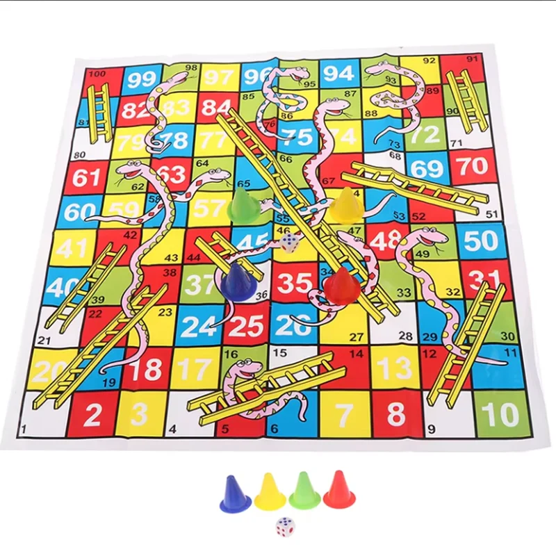 Snake Ladder Flight Chess 38cm/14.96inch Educational Children Toys Board Game Set Portable Flying Chess Board Game