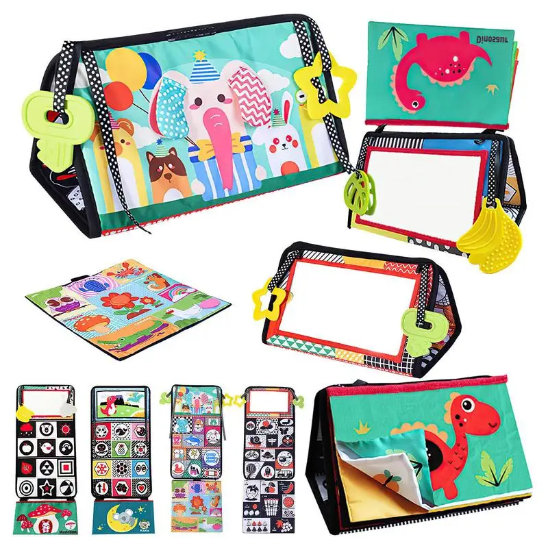 

Cloth Books Foldable Developmental Soft Activity Book With Mirror Three-Dimensional Touch And Feel Cloth Book Children Education