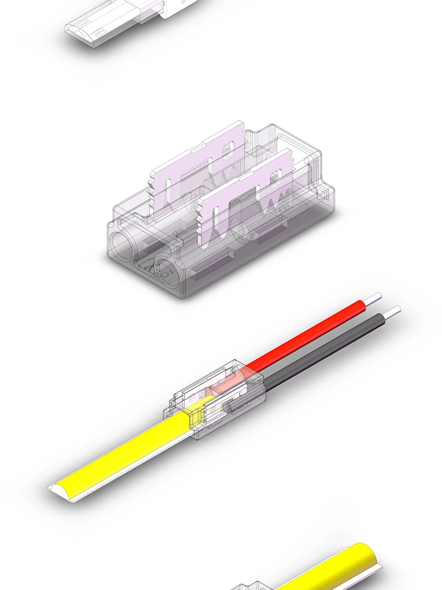 5pcs Flexible COB Strip Fast Connector 8mm 10mm Width COB Strip LED Tape FOB Solderless Joint Wire Right Angel Connectors