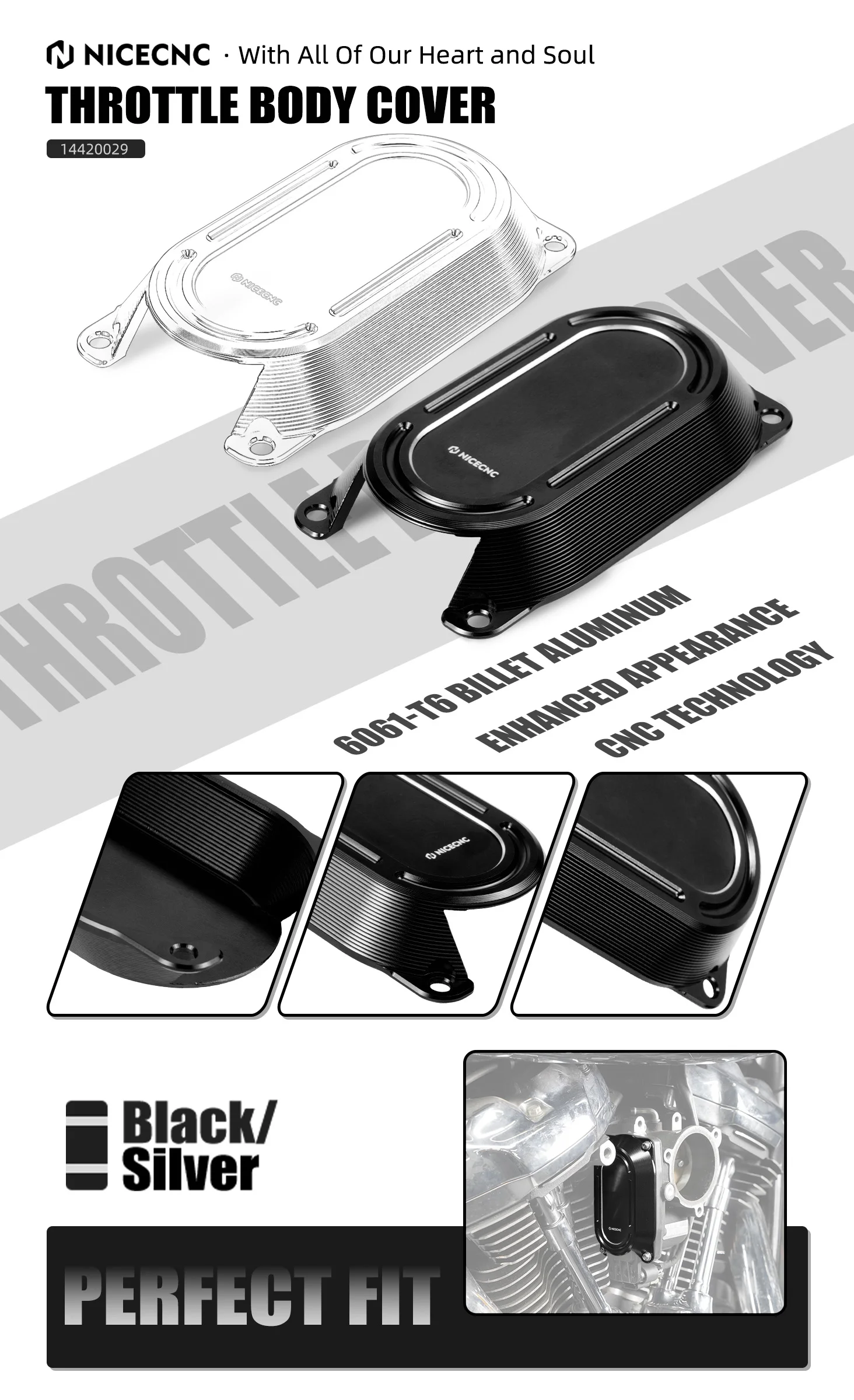 Für Harley Street Glide FLHX 2017-2024 Drosselklappengehäusedeckel Road King FLHRXS FLHR Road Glide FLTRX Special FLTRXS Electra Glide – Detail 10