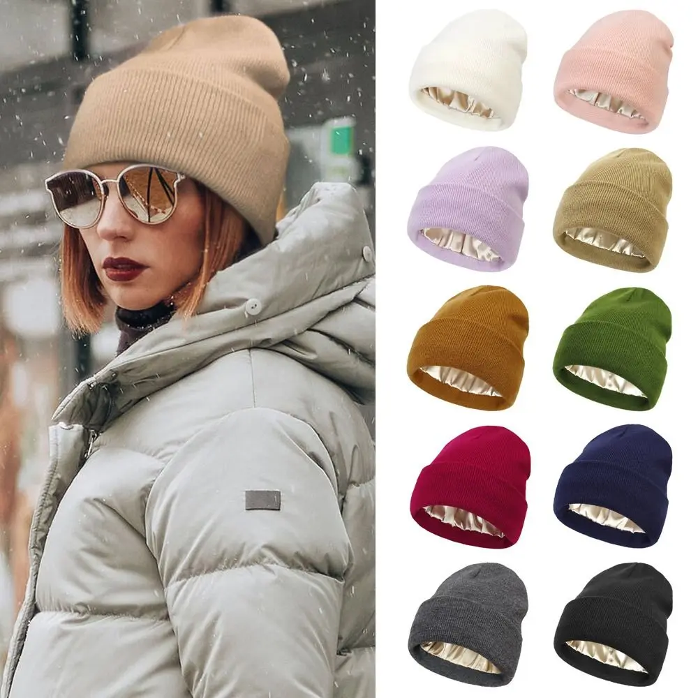 

Multicolor Female Warm Elasticity Hip Hop Knitted Hat Autumn Winter Beanie Cap