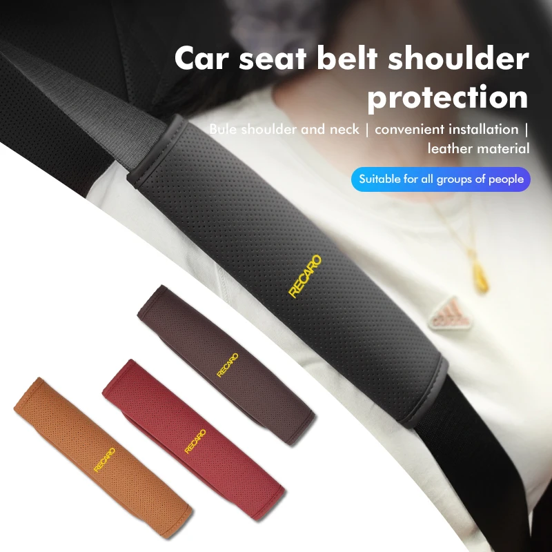 2 Pezzi Di Copertura Della Spalla Della Cintura Di Sicurezza Dell'Auto In Pelle Per Recaro Nan
