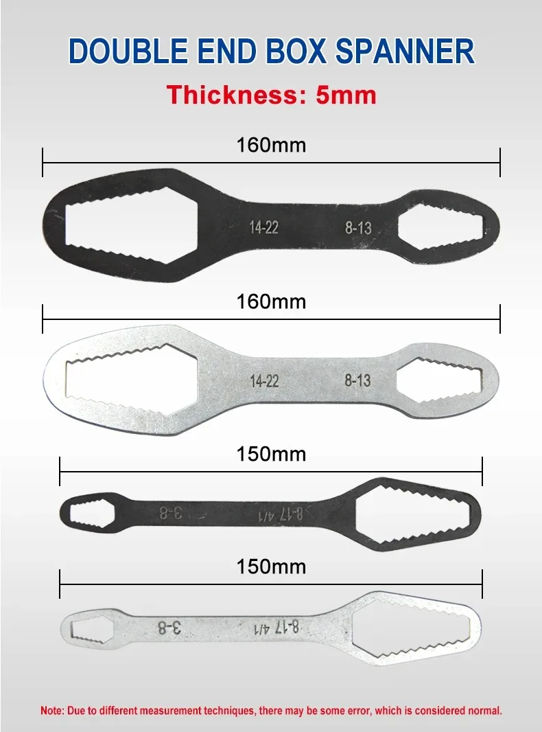 3-17mm Multifunctional Double End Box 8-22mm Hexagonal Solid Wrench ForTightening VariousDiameter Screws And Nuts 2