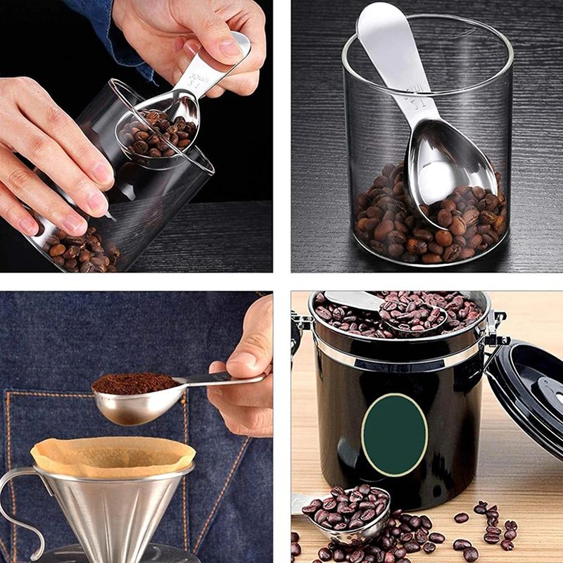 Kitchen Measuring Spoons Stainless Steel Coffee Bean Powder Scoop 30ml 15ml
