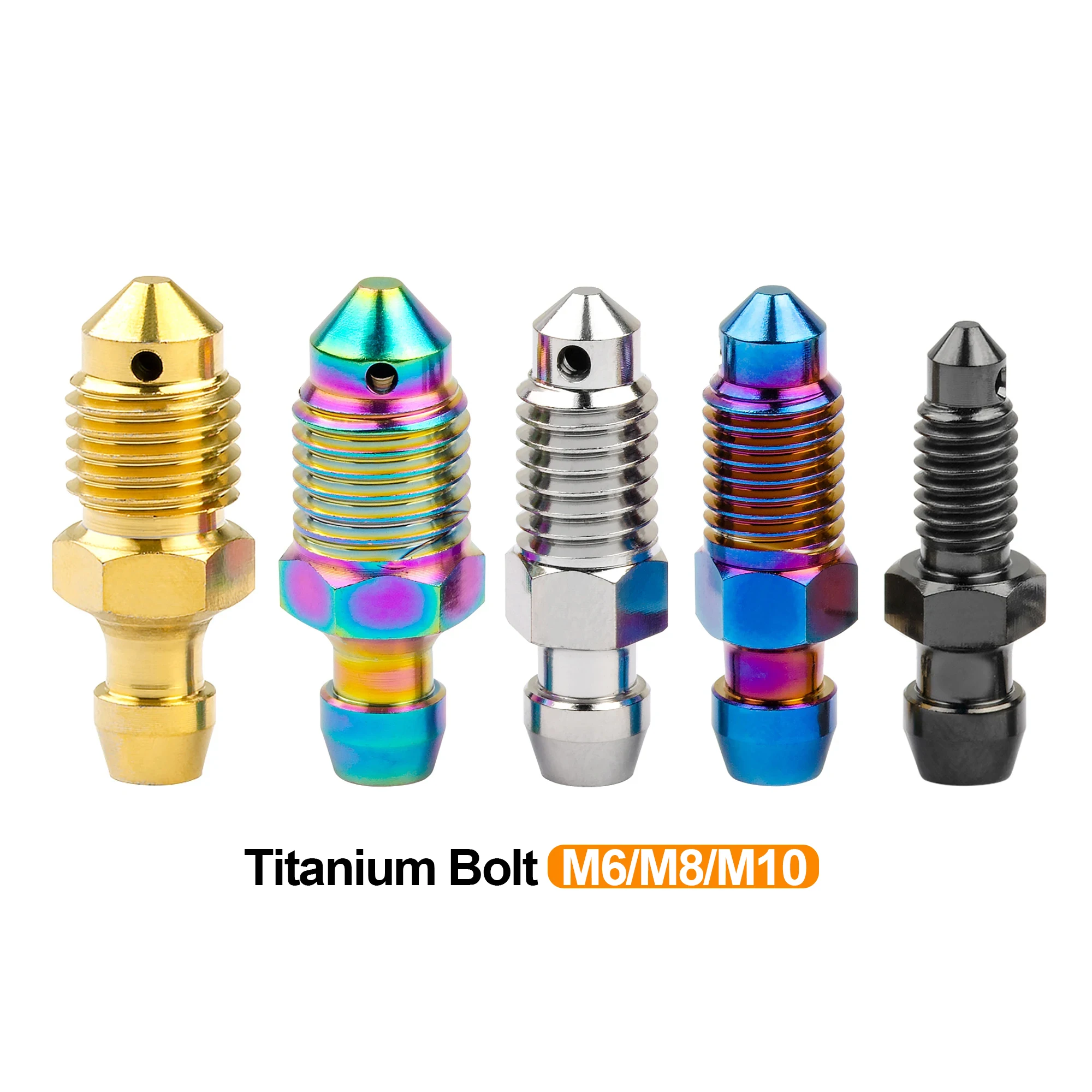 Xingxi Titanium Alloy Ti M6 M8 M10 Bolt P1.0 1.25mm for Motorcycle Brake Caliper Oil Drain Deflation Screws