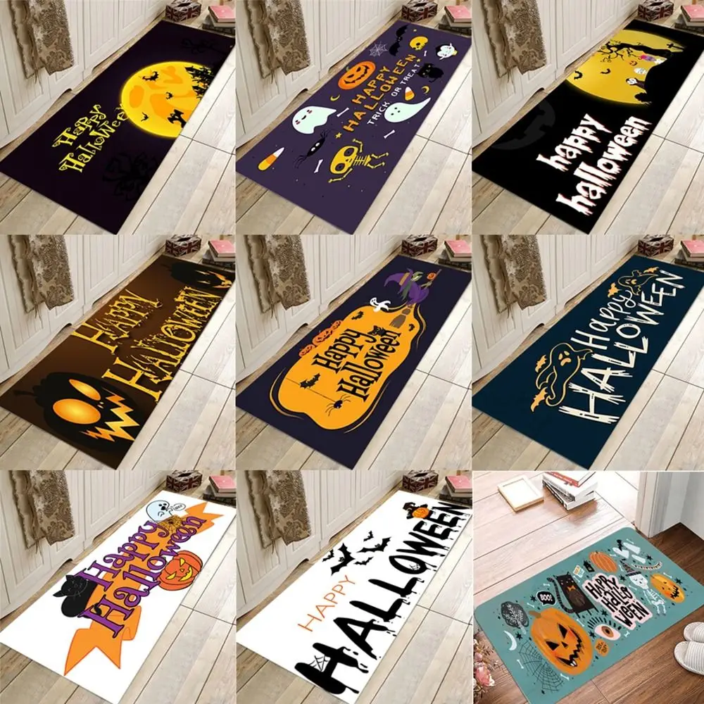 

Non-Slip Halloween Door Mat New home decoration Horror Ghost Floor Mat Polyester Pumpkin Doormat Kitchen Bathroom