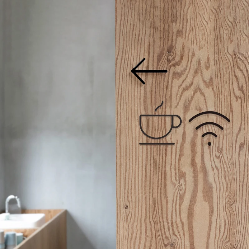 Description Picture 3 of itemDoor Plates WIFI Sign No Smoking Warning Reminders Indicator Plaque Monitoring Acrylic Signs Plate Cafe B&B Monitoring Signage