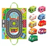 Baby Montessori Soft Car Toy with Map Game Mat Storage Bag Infant Cloth Book Cute Cartoon Sensory Training Toys Toddlers Gifts 5