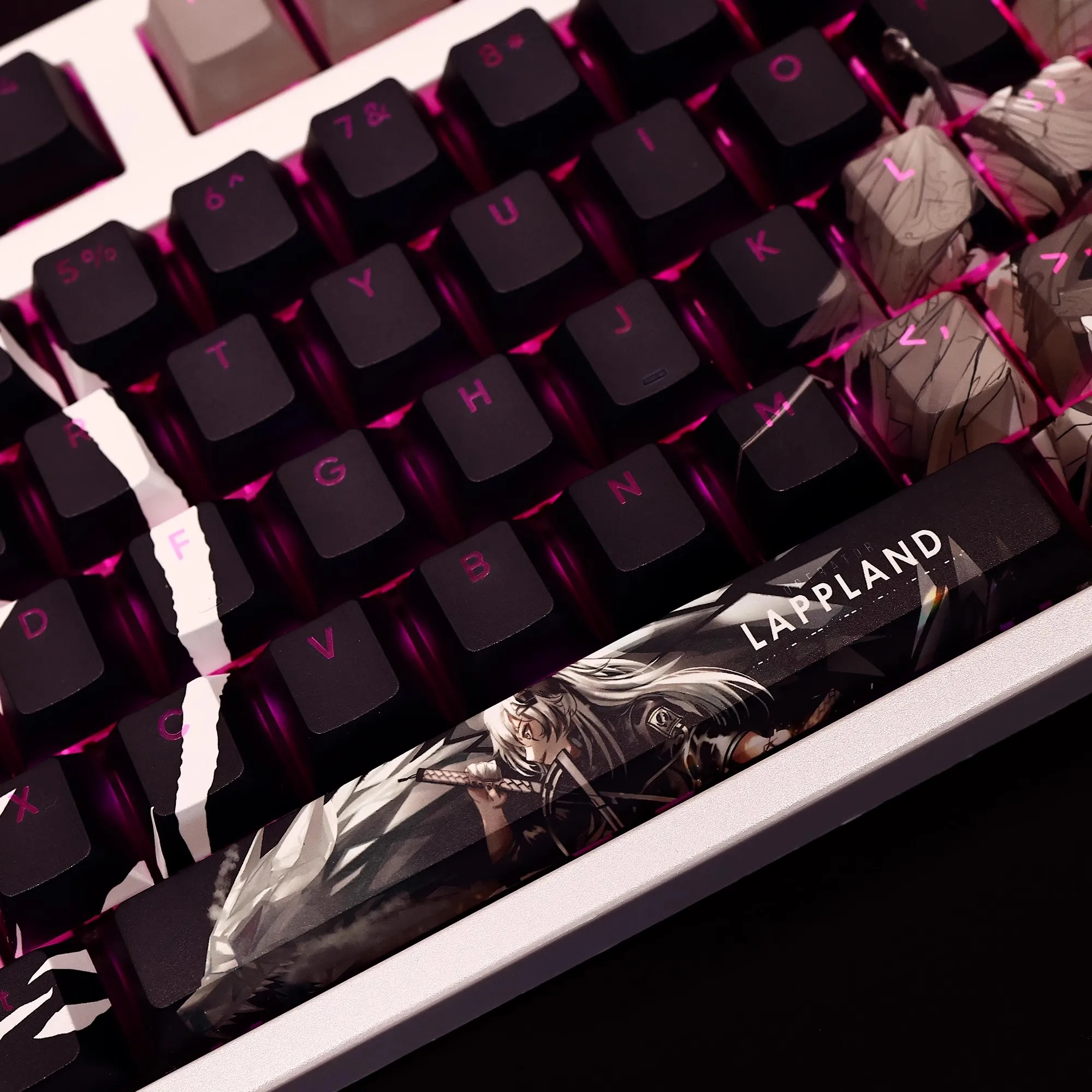 Arknights Teclado Backlit Keycaps Anime Gaming Key Caps Pbt Tintura Subbed Ansi 61 87 104 108 Chaves Set - Imagem 3