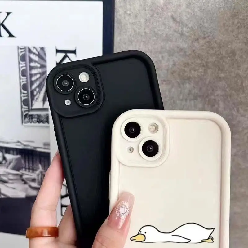 Whimsical Cartoon Lying Duck Phone Case