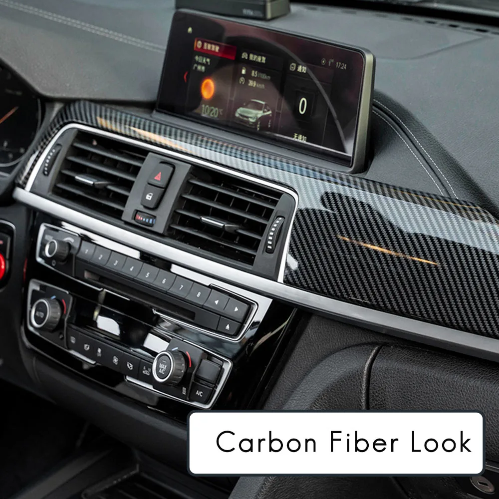Carbon Fiber Central Dashboard Strip Trim Left Air Vent Outlet Cover Trim For BMW 3 4 Series F30 F31 F32 F34 2013-