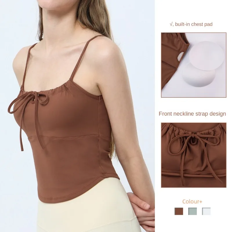 

Yoga Sexy Tank Top Sports Bra Stretch Loose Spaghetti Straps Underwear Sleeveless Yoga Sports Casual T-Shirt Sexy Halter Tops XL