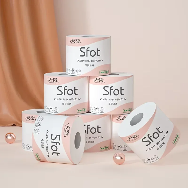 Toilet Paper 8 Rolls Household Five Layers Thickened Core Roll