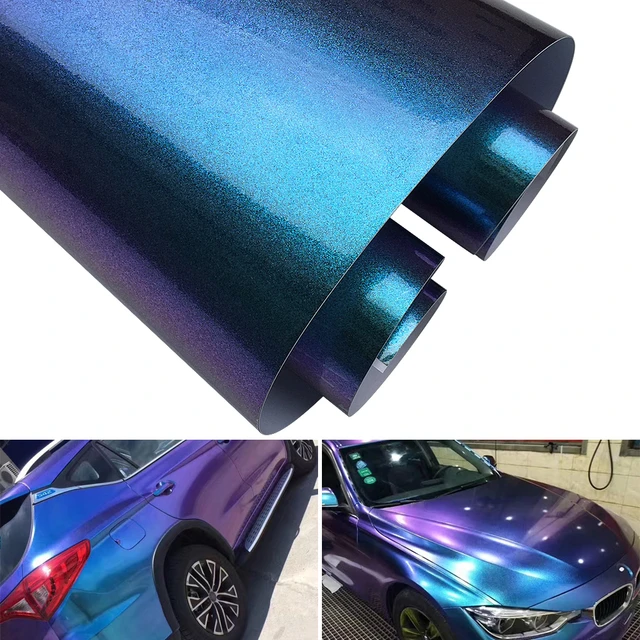 50x300cm Chameleon Perle Matt Metallic Lila Blau Vinyl Auto Wrap