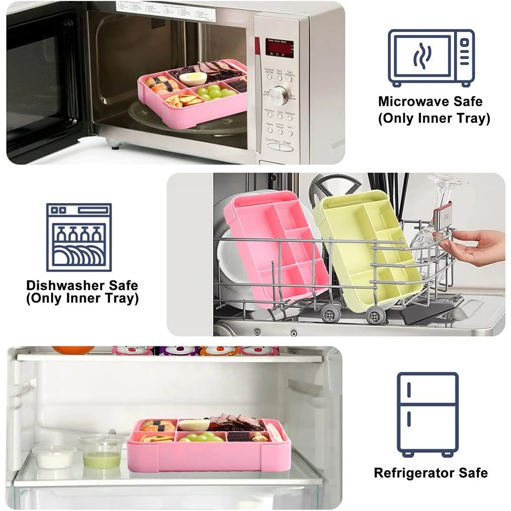 Lunch Box 1300ML, Bento Box Leak-Proof Dishwasher Microwave Safe