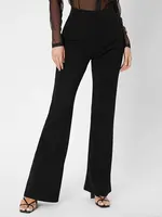 Basic Solid Color Flared Trousers Summer Elegant High Waisted Abstinence Pant Daily Travel Office Wear Women's Clothing Trousers