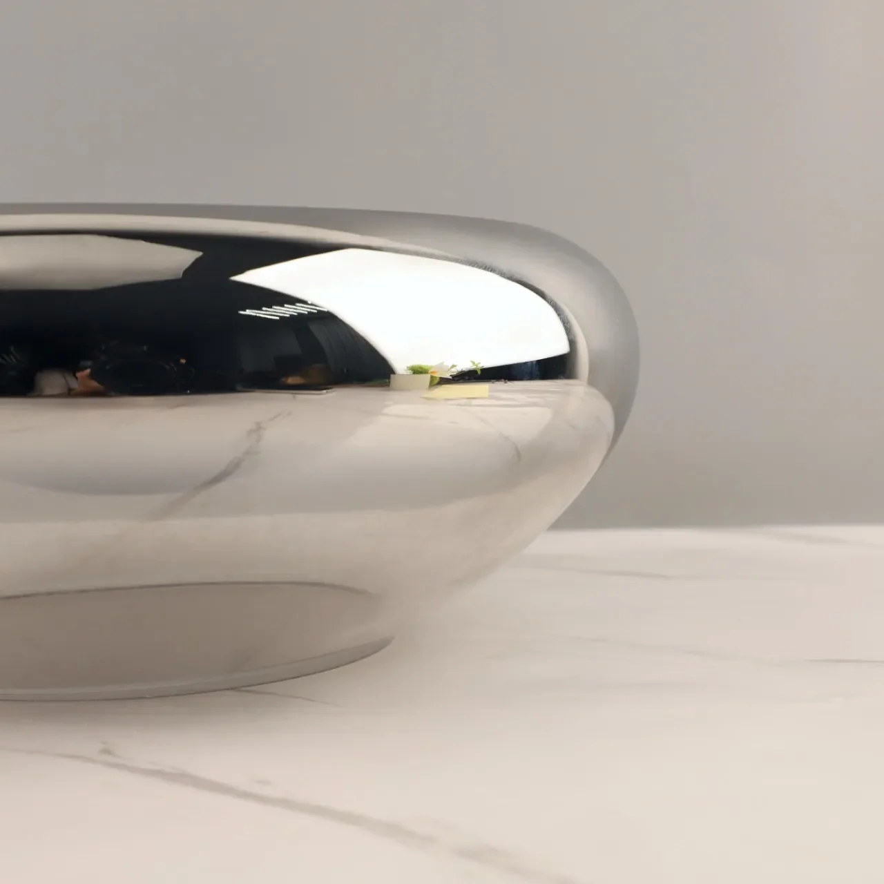 Glass Craft Round Fruit Bowl Silver Flying Saucer Storage Tray Desktop Storage Container Trays Decorative Jewelry Dish 4
