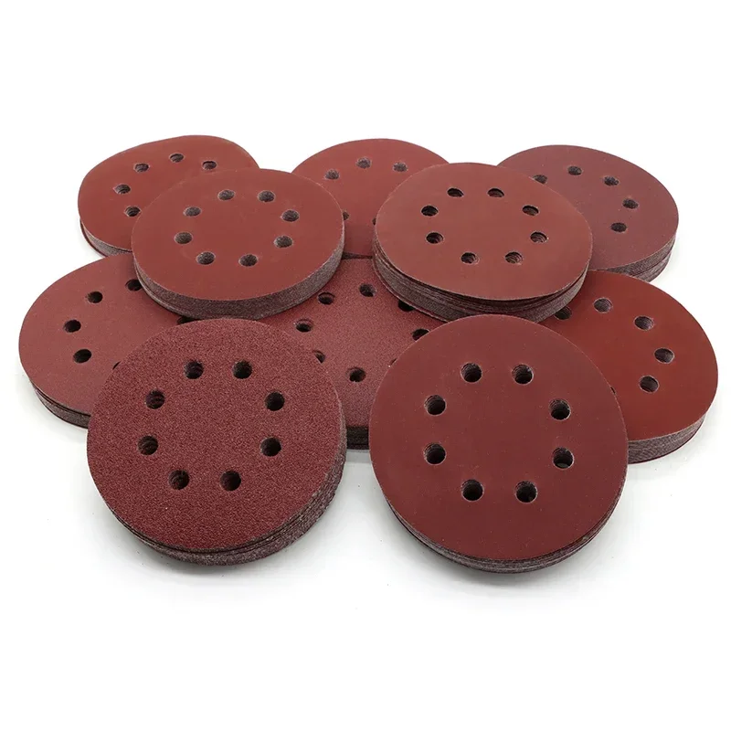 Sanding Disc 10~100pcs Hook and Loop Adhesive 5 Inch 8 Hole 60-2000 Grits Abrasive Sheets For Random Orbital Sander