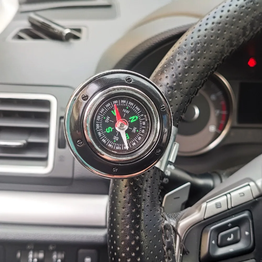 Enhanced Steering Wheel Spinner Knob with 360-Degree Power Handle and Compass