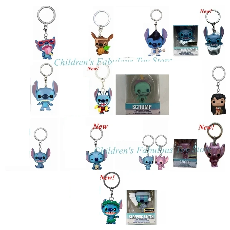 Funko Stitch Series Portachiavi 2 Pack Stitch Angel Stitch Elvis Tiki Lilo Stitch Lilo 626 Vinyl Figure Toys