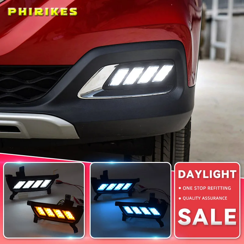 

Дневные ходовые огни для MG ZS 2017 2018, желтый сигнал поворота, 12 В, Автомобильные дневные ходосветодиодный огни, украшение