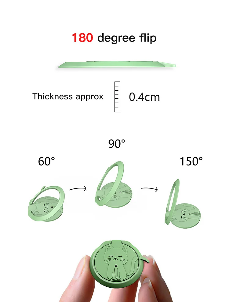 AUROX Anneau Magnétique Pour Téléphone Portable Rotatif à 360 ° Avec Béquille Magnétique Réglable, Pour IPhone 16/15/14/13/12, La Plupart Des Smartphones (noir