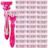 Safety Razor Blades Women Beauty Bikini Hair Removal Shaving Blades Set Shaver 6-Layer Replacement Heads ﻿