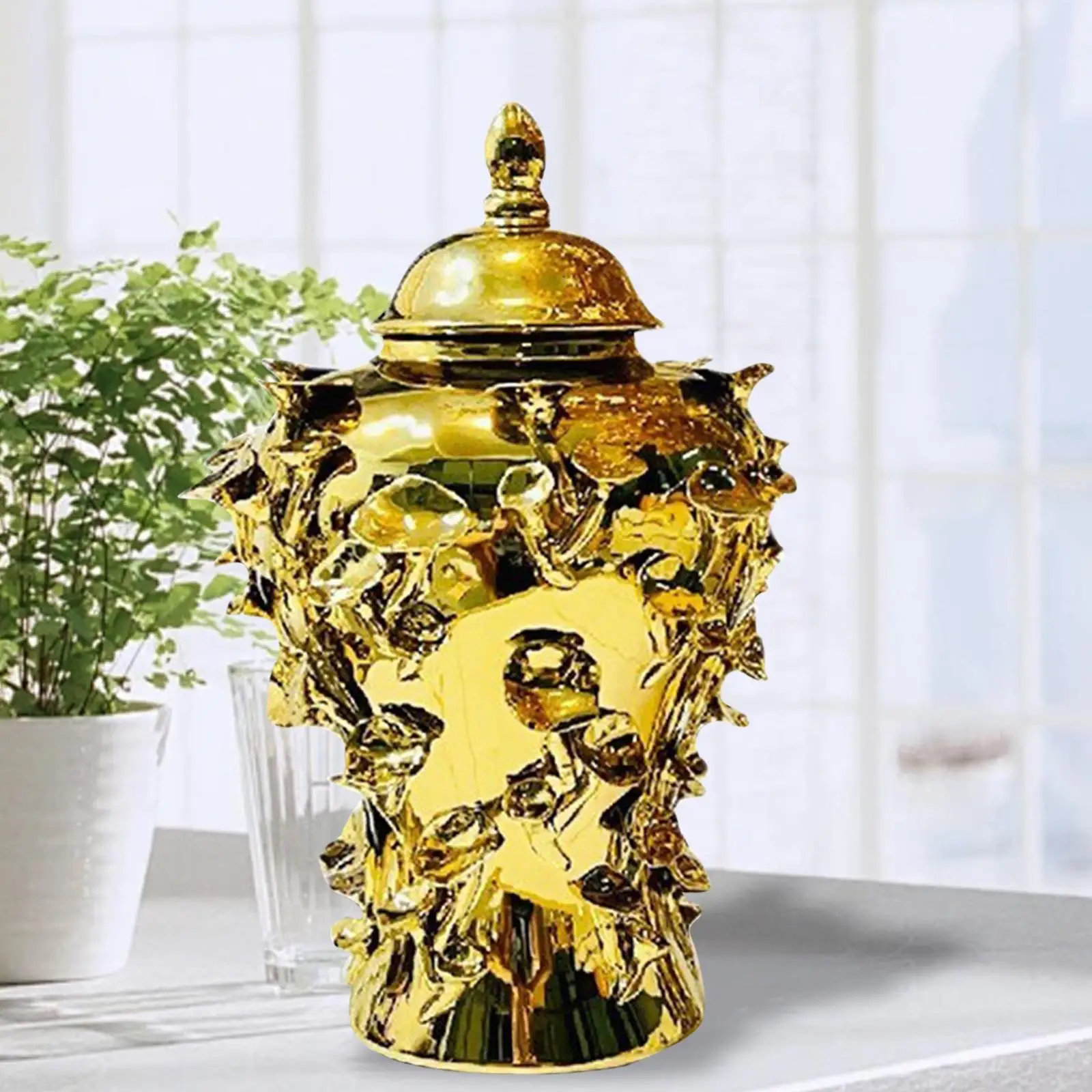 Porcelain Ginger Jar Temple Jar Ceramic Vase with Lid Collection Storage Porcelain Ginger Jar Temple Jar Ceramic Vase with Lid Collection Storage