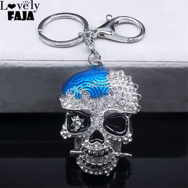  Black Skull Keychain Skeloten Goth Emo Punk Keyring